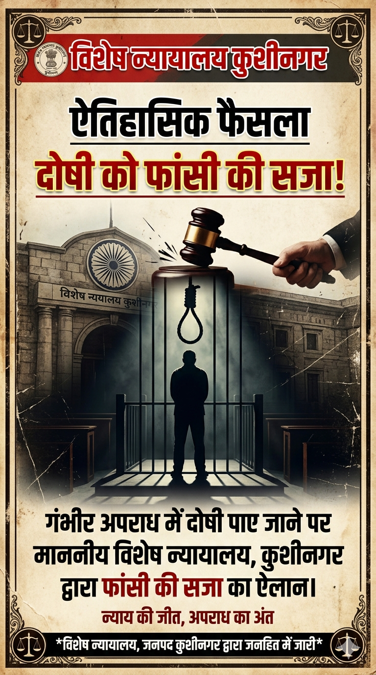 ऐतिहासिक फैसला: मासूम से दरिंदगी के दोषी को ‘फांसी’ की सजा