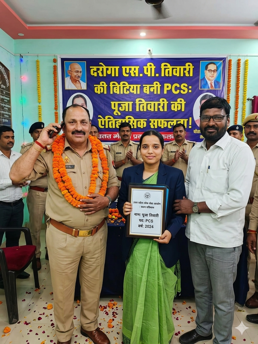 दरोगा की बिटिया बनी PCS, खुशी का जश्न