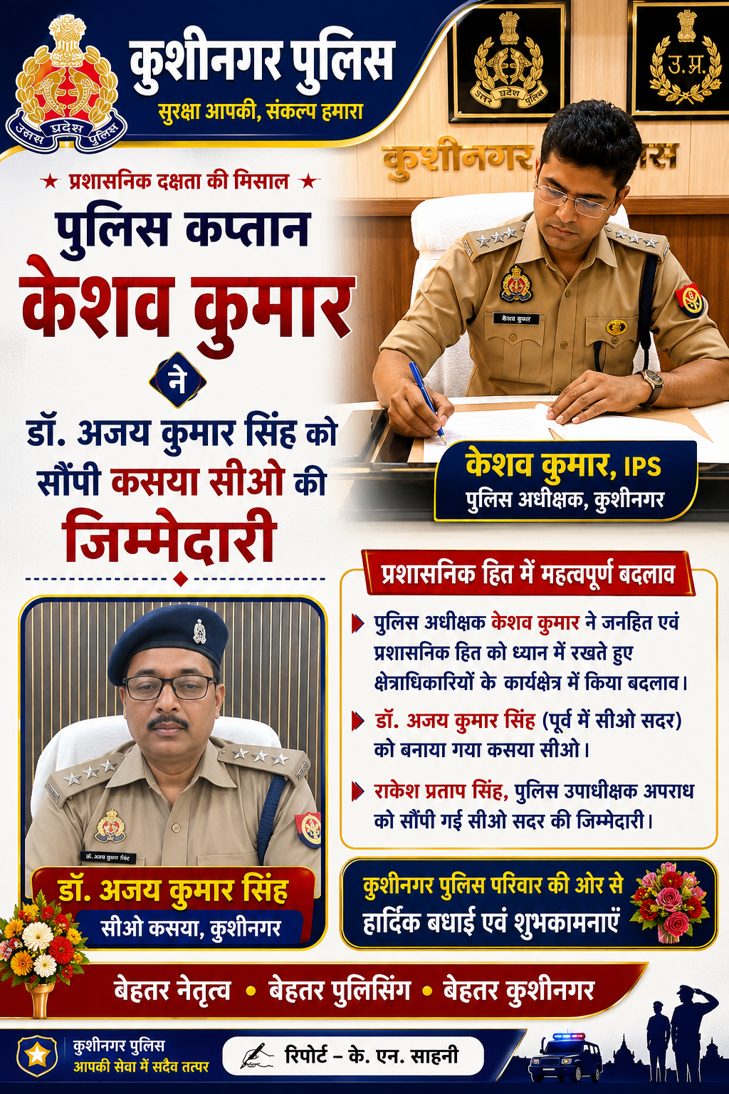 पुलिस अधीक्षक केशव कुमार की कार्यशैली बनी सुशासन की मिसालप्रशासनिक दक्षता और जनहित सर्वोपरि