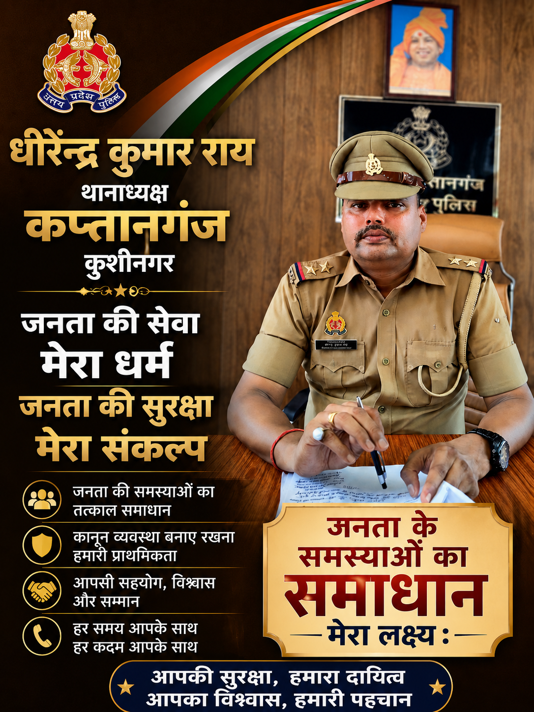आपराधिक कृत्यों में लिप्त लोगों को बख्शा नहीं जाएगा, जनता की समस्याओं का समाधान मेरा लक्ष्य : थानाध्यक्ष धीरेन्द्र कुमार राय